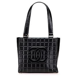 Bolso Tote de Cordero Negro CC Chocolate de Chanel