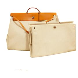 Hermes travel bag in Criss Viking canvas and Hunter cowhide - Hermès
