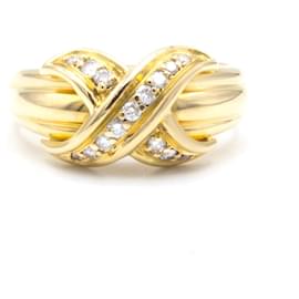 Anillo Signature de Tiffany & Co en oro amarillo 18K y diamantes talla 51