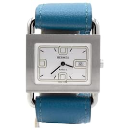 Montre Hermès Barenia BA1.510 bracelet cuir bleu