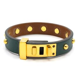 Hermès Mini Dog Médor Armband grünes Leder