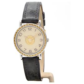 Montre Hermès Sellier acier et cuir d'autruche