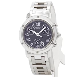 Hermès Hermes Clipper Chrono Uhr aus Stahl