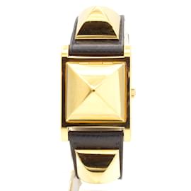 Montre femme Médor Hermès en plaqué or