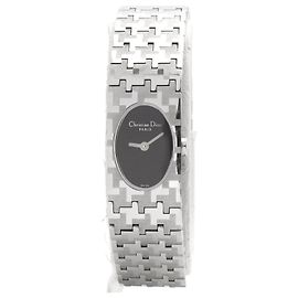 Dior Miss Dior Uhr aus Edelstahl schwarzes Zifferblatt