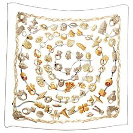 Hermès Seidentuch Alliance du Monde creme 90x90