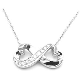 Collana Tiffany & Co Double Loving Heart Oro Bianco 18K e Diamanti