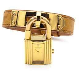 Hermès Kelly watch gold ostrich leather