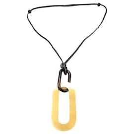 Collier Hermès en corne de buffle et métal doré