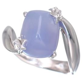 Chanel Ring aus Weißgold und Chalcedon mit Diamanten Größe 49