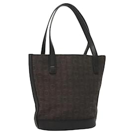 Céline Borsa a mano in tela Macadam C di CELINE Nero Argento Auth bs27937