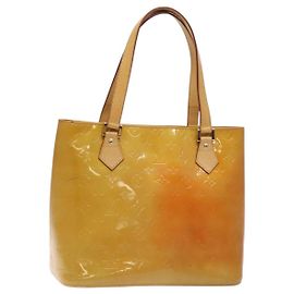 LOUIS VUITTON Borsa a Mano Houston Monogram Vernis Beige M91004 LV Auth 128358