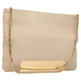 Sac à bandoulière en cuir beige et or Jimmy Choo Auth bs27431