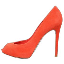 Décolleté Rene Caovilla in suede corallo