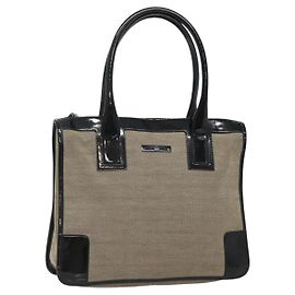 Bolsa de mão GUCCI em lona bege dourada 000 0855 Auth ti3315