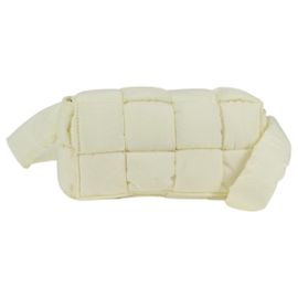 Autre Marque BOTTEGA VENETA INTRECCIATO Cassette Shoulder Bag Nylon White Auth 131085M