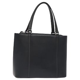 Borsa a mano in pelle nera e argento autentica BURBERRY ep9535