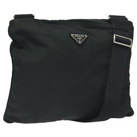 Borsa a Spalla PRADA in Nylon Nero Argento Autentica mr1401