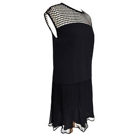Karl Lagerfeld Schwarzes Karo Viscose Kleid