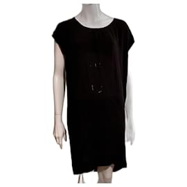 Abito in seta nera, da indossare, molto oversize - Joseph