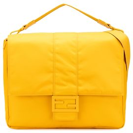 Bolso Baguette grande de nylon Econyl amarillo Fendi