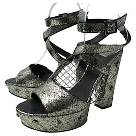 SCARPE CHANEL G25978 LUCKY CHARMS LOGO CC CAMELIA CLOVER 38.5 SANDALI