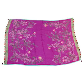 ETRO FLORAL DRUCK SCHAL VIOLETT 130X210CM SCHAL - Etro