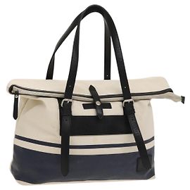 Borsa a spalla Burberry Black Label in tela bianca e argento autentica bs27141