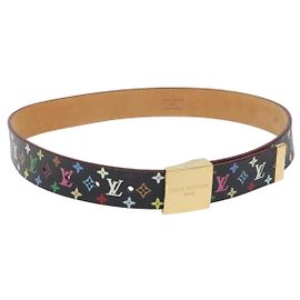 LOUIS VUITTON Cintura Care Monogram Multicolore Nera LV Auth yk18706