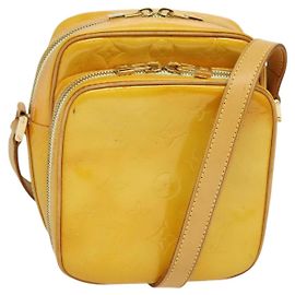 LOUIS VUITTON Borsa Wooster Monogram Vernis Giallo Lime M91075 LV Auth BA3504