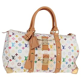 LOUIS VUITTON Borsa Keepall 45 Monogram Multicolore Bianca M92641 LV Auth 126487V