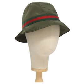 Gorra GUCCI Nylon M Caqui Auth th6202