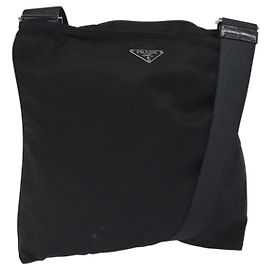 Borsa a Spalla PRADA in Nylon Nero Argento Autentica bs26852