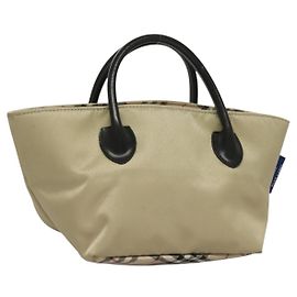 Borsa a mano BURBERRY Blue Label in nylon beige argento autentica ti3277