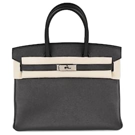 Borsa a mano Hermès Birkin 30 in pelle nera con set completo