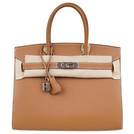 Borsa a mano Hermès Birkin 30 Sellier in pelle marrone