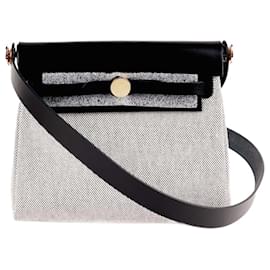 Borsa a mano Hermès Herbag Zip 20 Nera in Tela