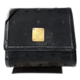 MCM Vintage Nylon/Leather Crossbody Bag Black