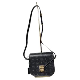 MCM Visetos Petit Sac Bandoulière/Épaule Patricia Noir