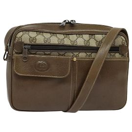 Gucci Borsa a Spalla GG Supreme PVC Beige Oro Auth ep9876