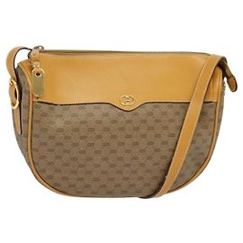 Gucci Borsa a Spalla Micro GG Supreme PVC Beige Oro 001 115 4001 Auth gh314