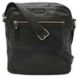 GUCCI Diamante Shoulder Bag in Black Leather
