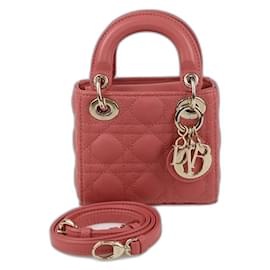 Lady Dior Micro Cannage Dunkelrosa Tote Tasche Christian Dior