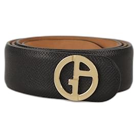 Giorgio Armani Schwarzer Slim Logo Bickle Gürtel