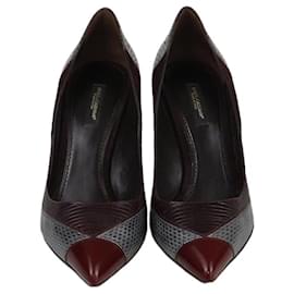 Bordeaux/Graue spitze Pumps von Dolce & Gabbana