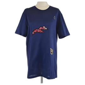 Camiseta bordada con parche azul marino Lanvin