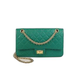 Borsa a tracolla 2.55 Reissue 225 trapuntata verde invecchiata Chanel