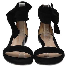 Sandali flat neri con cinturino alla caviglia Gianvito Rossi