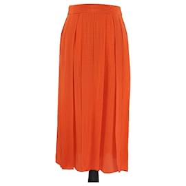 Falda Midi Plisada Naranja Charlie Joseph