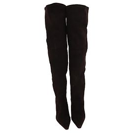 Autre Marque Botas de caña alta de punta marrón oscuro Vanessa Noel